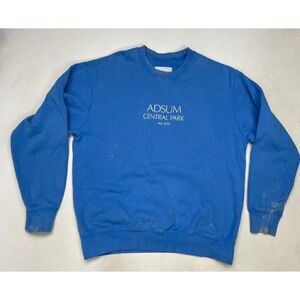 Adsum Central Park Crewneck Sweatshirt Men Medium Blue